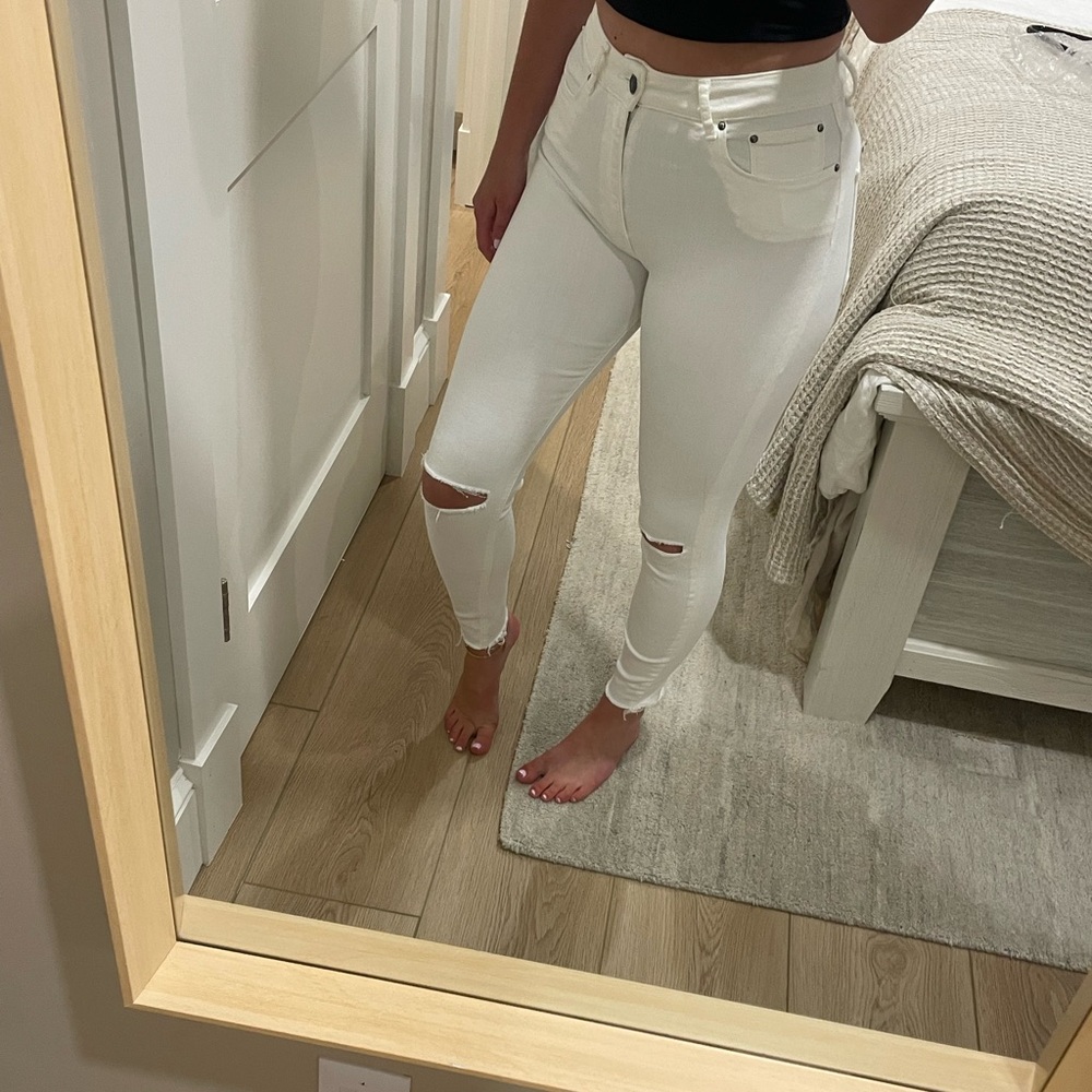 Zara Women's White Skinny Jeans
